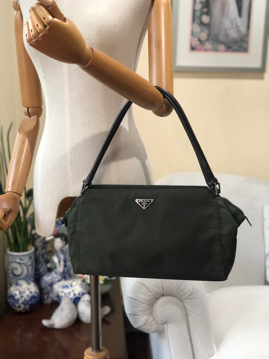 prada olive green handbag