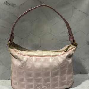 Japan Used Bag] Chanel Tote Bag Shoulder Gmtravel Line Pink Gold Nylon  Jacquard