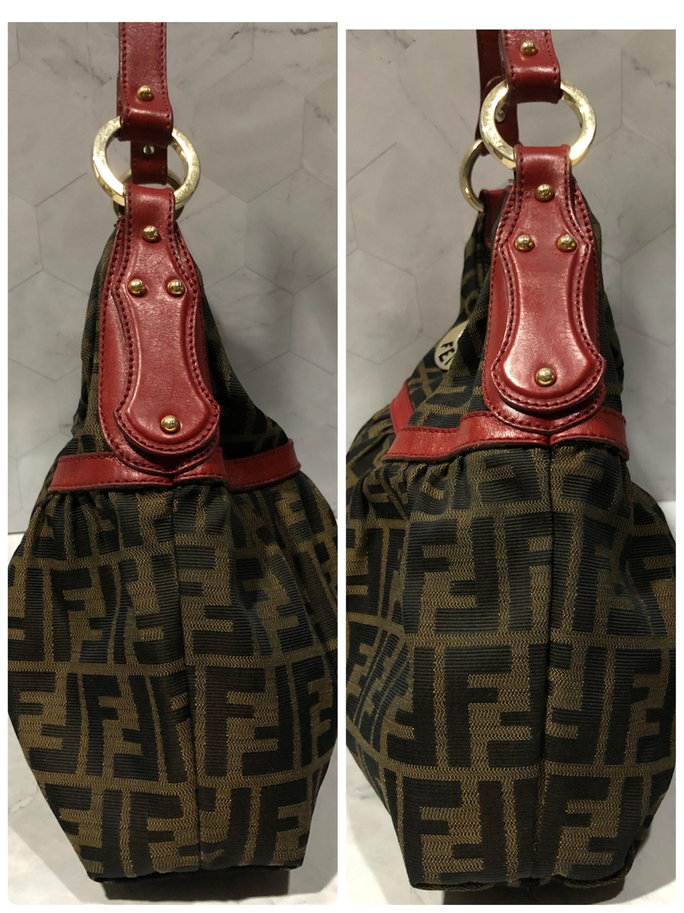 Fendi Zucca Jacquard Large Hobo Bag in Brown