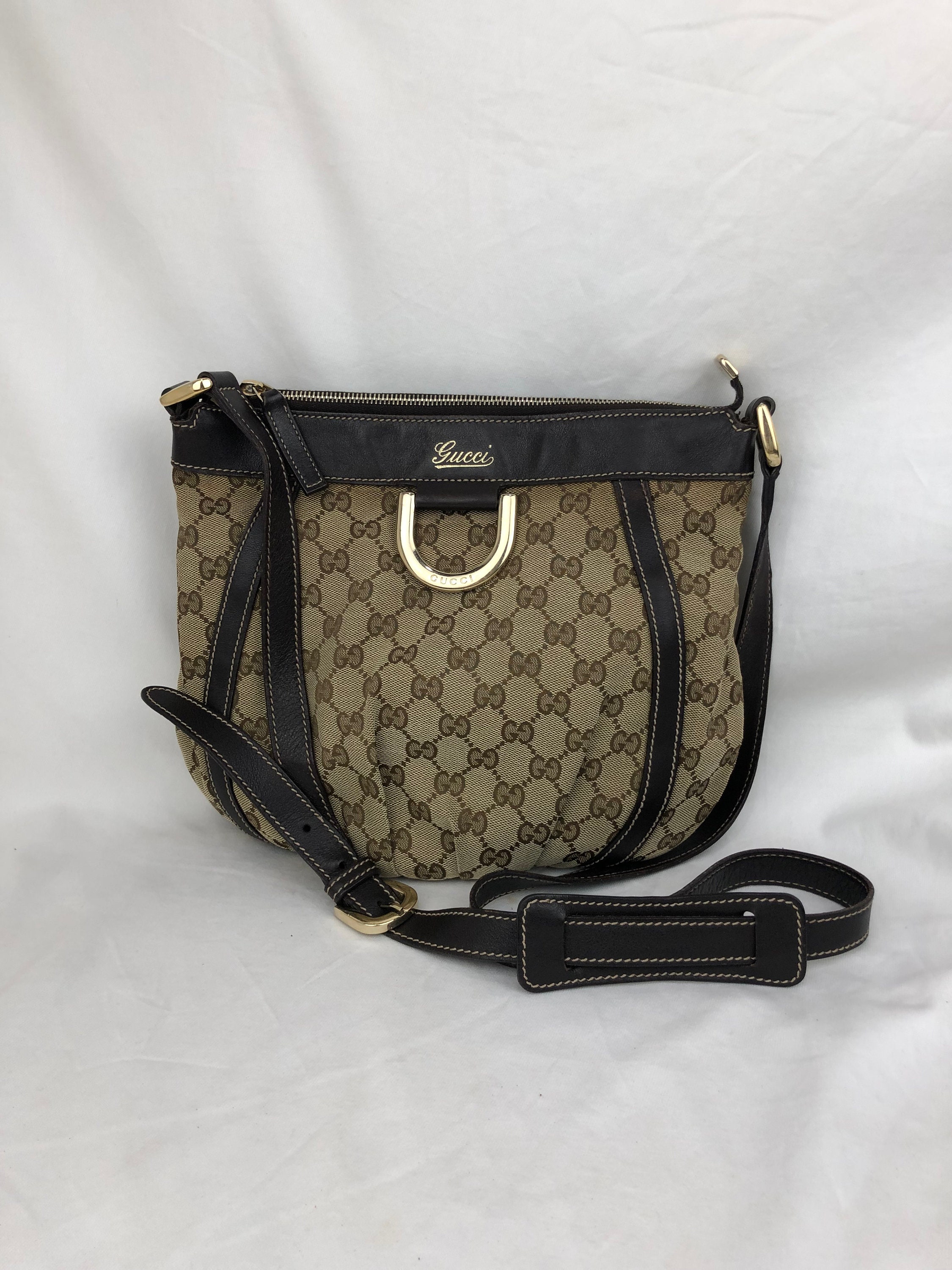 Abbey leather crossbody bag Gucci Brown in Leather - 35655018