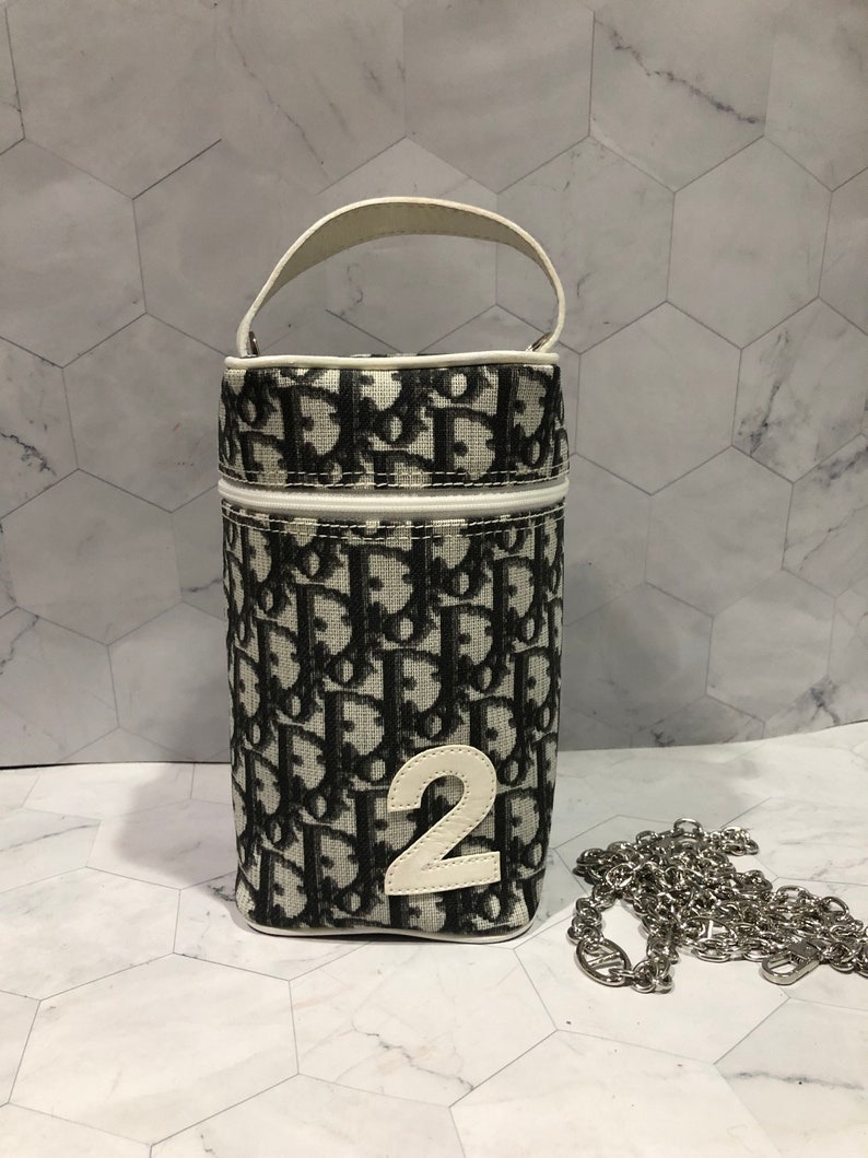 Christian Dior Vanity Bag Black Trotter No.2 Added Strap Etsy