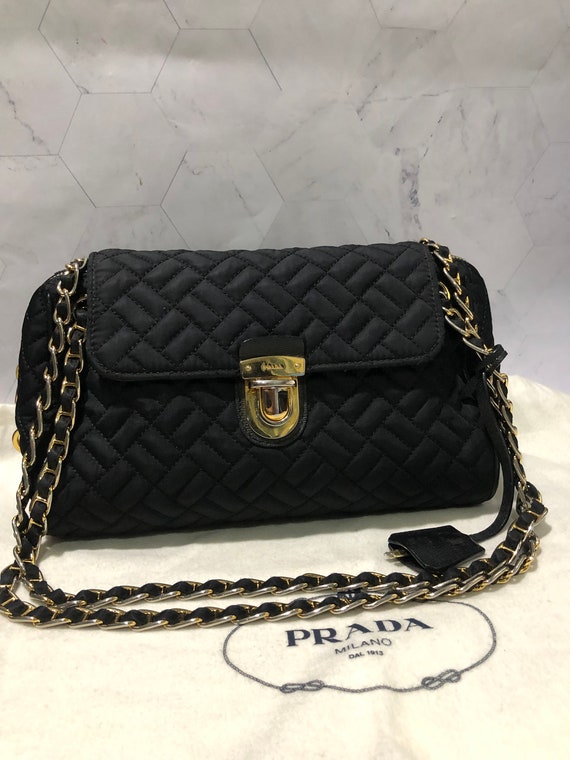 Prada Saffiano Crossbody Black in Leather with Gold-tone - US