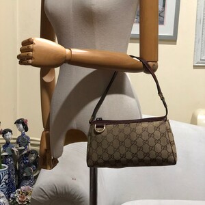 Gucci Orange GG Suede and Leather Abbey D-Ring Pochette Bag Gucci