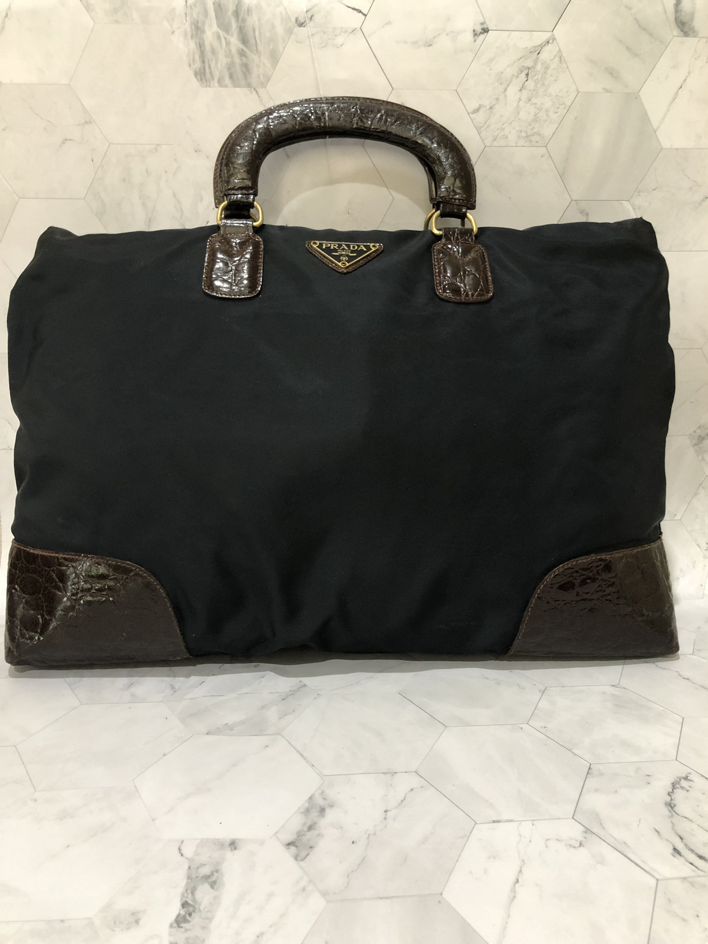 PRADA Saffiano Pochette Crossbody Mini Shoulder Bag Handbag 2 way bag