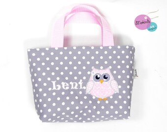 Kindertasche grau mit Eule