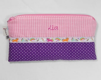 Pencil case with name purple