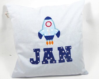 Pillow with name, name pillow, rocket, space