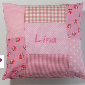 Cushion cover with name cushion cover pink mushrooms image 3