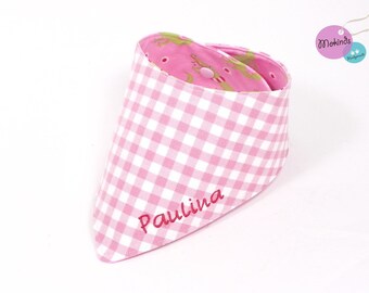 Reversible scarf with name pink