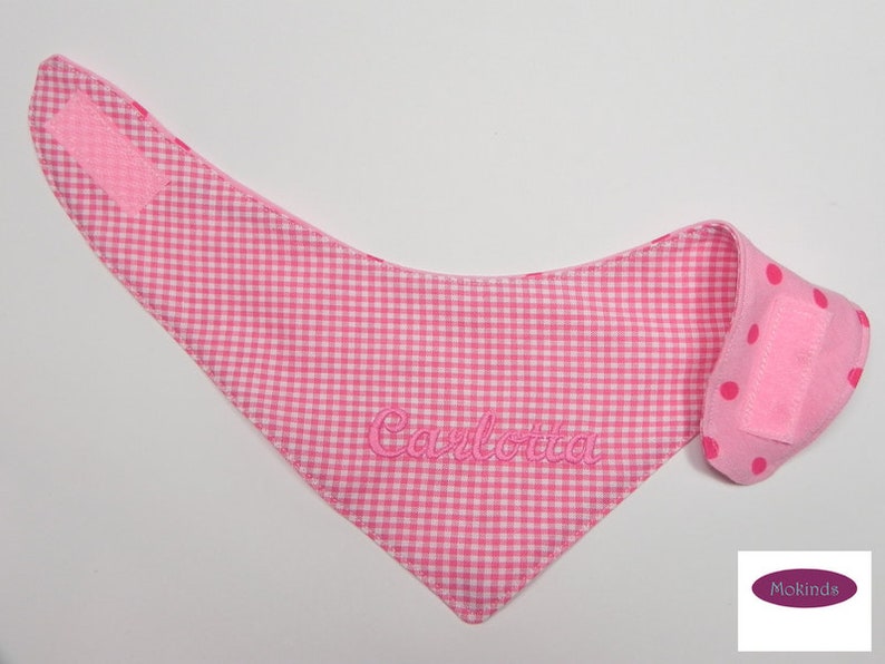 Baby scarf pink dots image 1