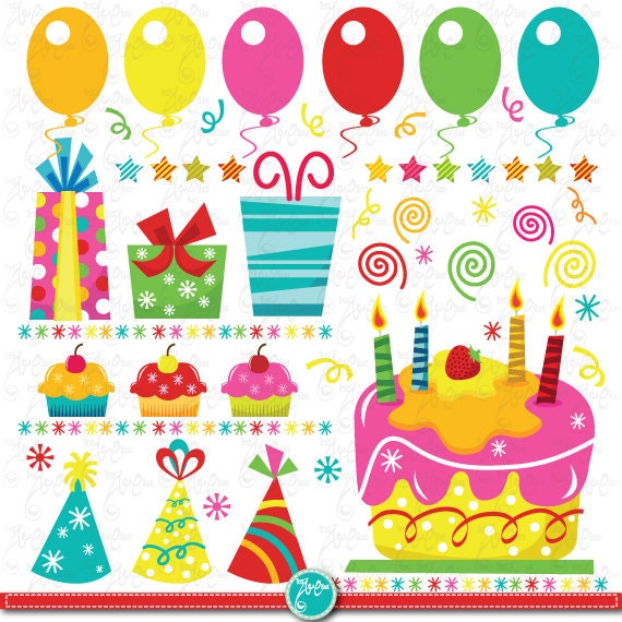 Birthday Party Clip Art Birthday Partyclipart Etsy