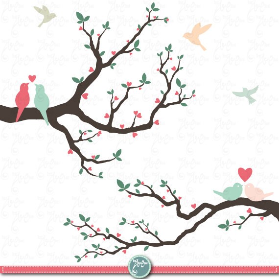 Wedding clip art WEDDING TREE clip art packLove | Etsy