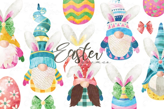 Download Watercolor Easter Gnomes Watercolor Easter Gnome Cute Etsy