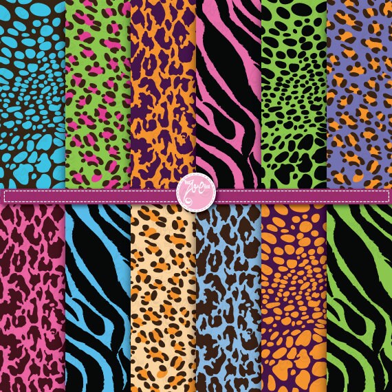 Digital Paper "ANIMAL PRINT" Clip Art ,Printable animal print ,Leopard, Cheetah, Zebra And Snake Print, Scrapbook, Cards, Invitations Dp009 Il_570xn