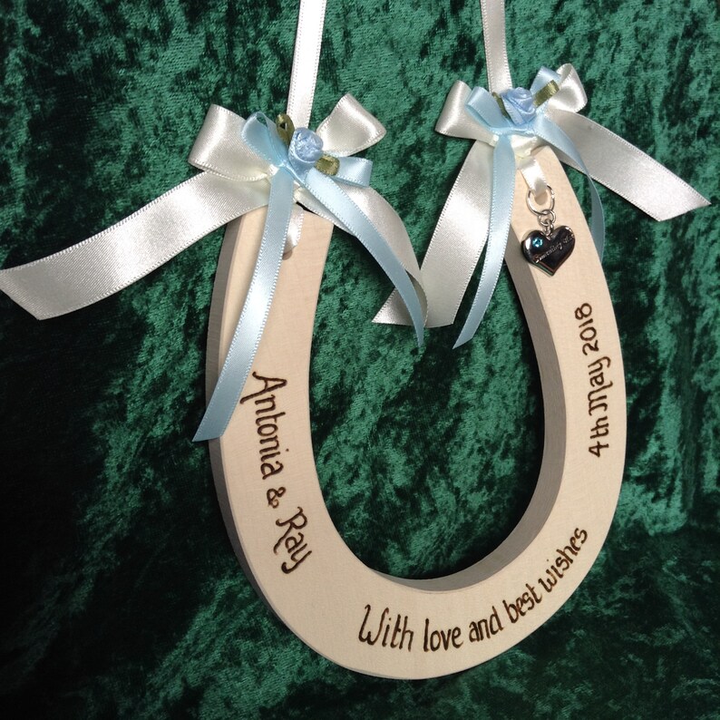 Personalised Wedding Horseshoe something Blue, Gift for the Bride