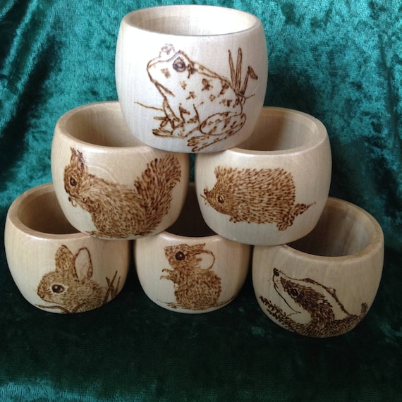 Personalised Wooden Napkin Ring with design and name