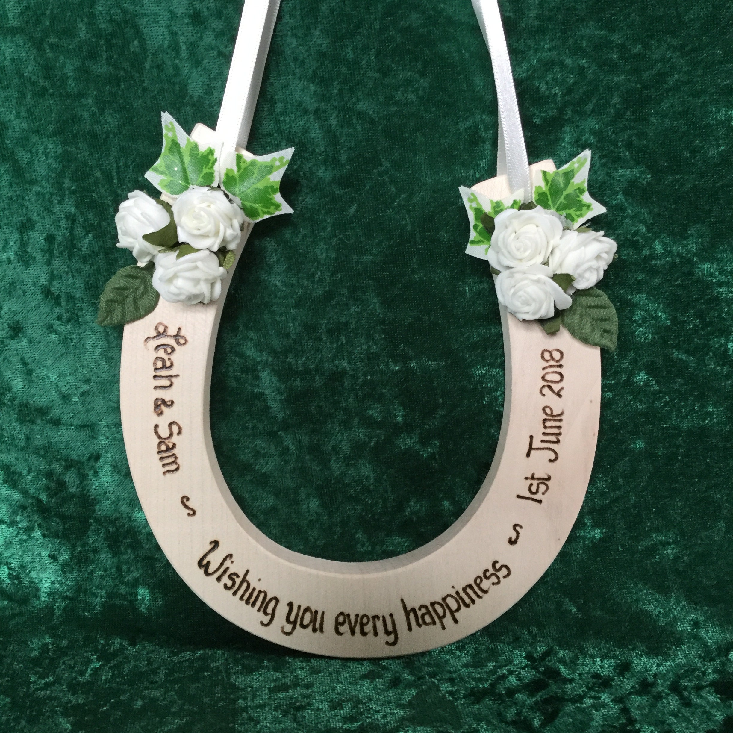 Personalisierte Hochzeit Hufeisen mit Rosen Etsy