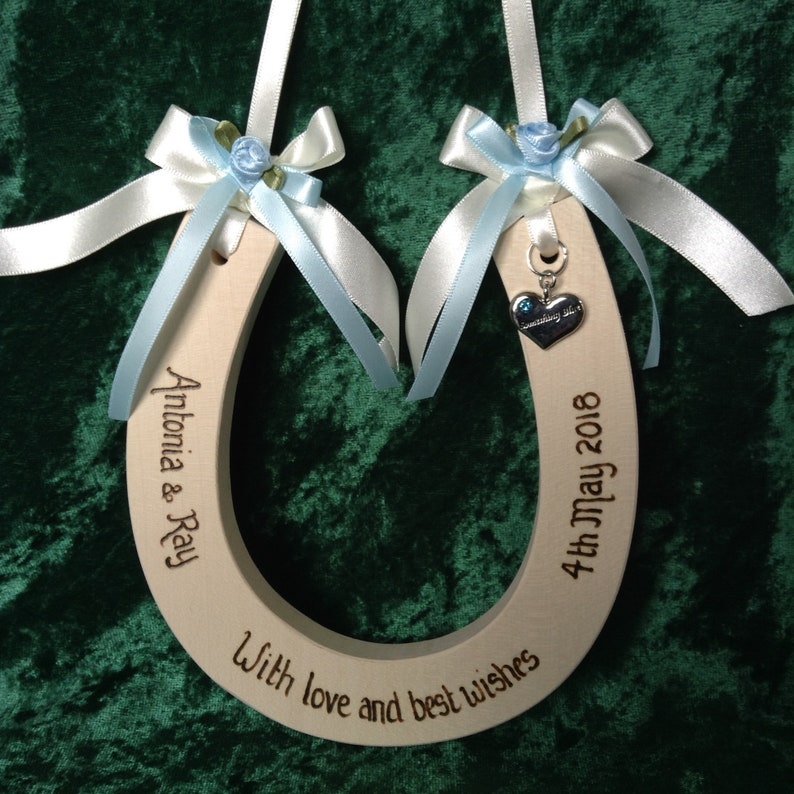 Personalised Wedding Horseshoe something Blue, Gift for the Bride