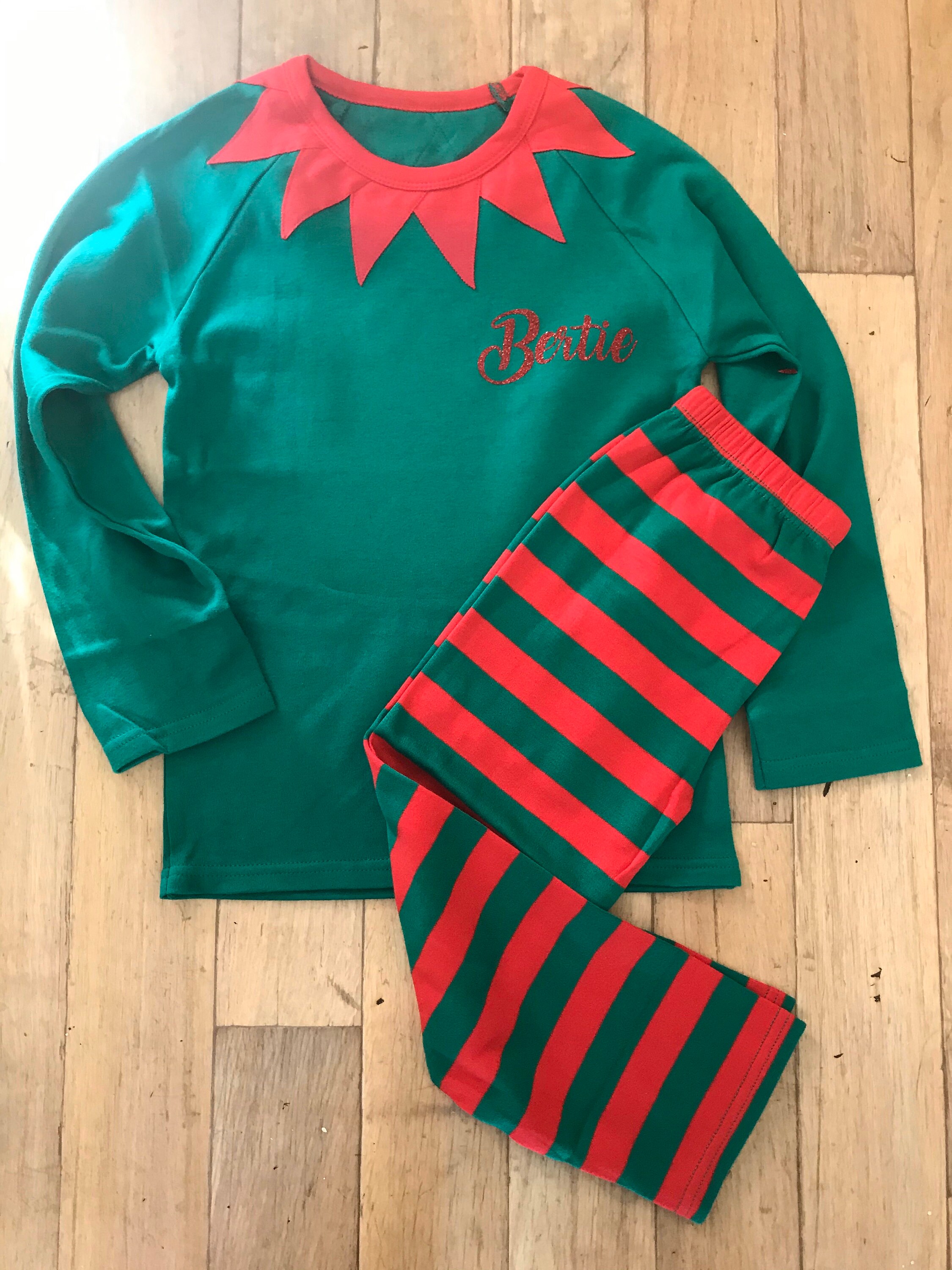 Personalised elf pyjamas hotsell