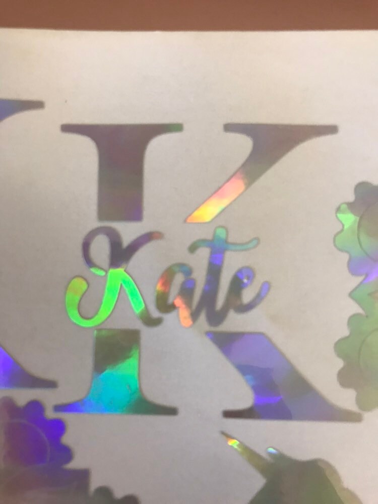Initial Sign Sticker Letter Initial and Name Monogram Decal Sticker - Personalise Water ...