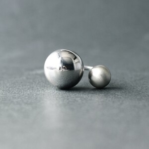 Silver Ball Ring, Double Ball Ring, Open Ring for Women, Chunky Ring ...