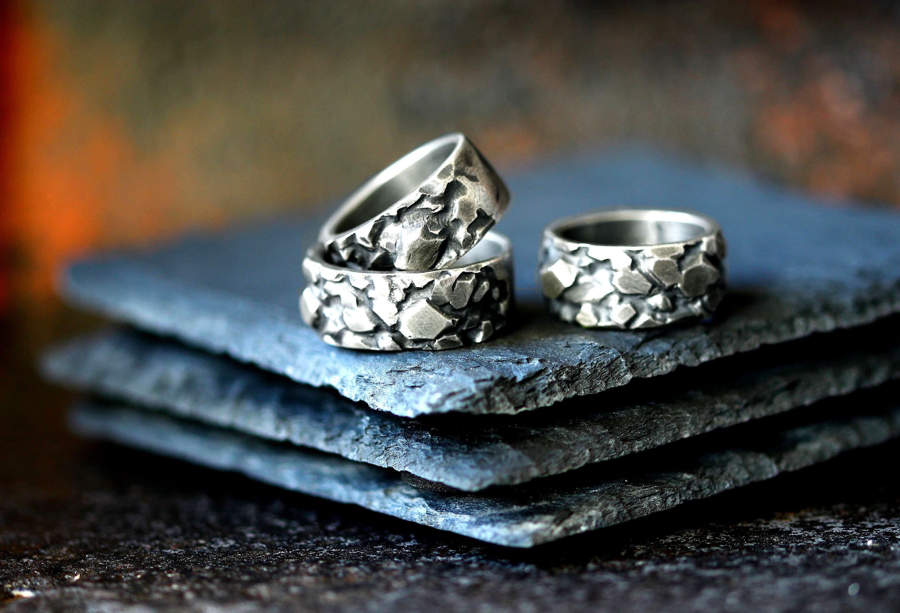 Oxidized Silver Ring Band for Men Women, Raw Silver Ring Oxidized Silver Ring Band for Men Women, Raw Silver Ring