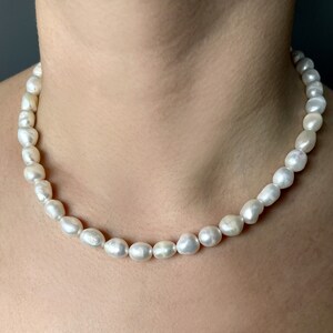 Collier argent avec perles, collier unique avec perle naturelle, collier bohème moderne, argent oxydé, bijoux artistiques image 7