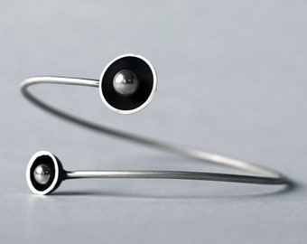 Pulsera ajustable minimalista de plata, pulsera geométrica con bolitas, pulsera de luz delicada, pulsera única