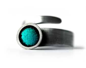 Sterling silver contemporary ring, geometric ring, adjustable oxidized ring, modern ring, statement ring, coctail ring, minimalist ring