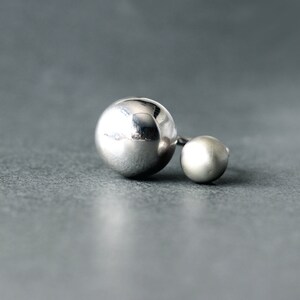 Silver Ball Ring, Double Ball Ring, Open Ring for Women, Chunky Ring ...