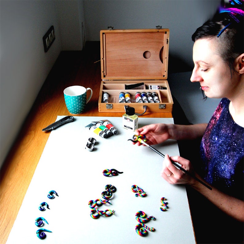 African fake plugs ethnic stud earrings black fake gauges Etsy