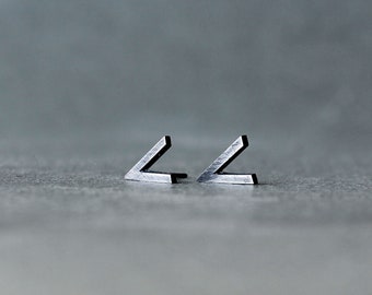 Silver mens earrings stud, mens stud earrings, mens earrings, men black earrings, men earrings, black triangle earrings, black stud earrings