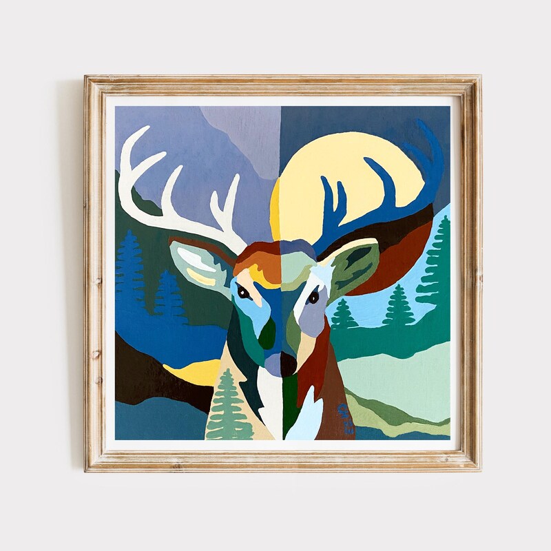Abstract Elk Paintings - Etsy