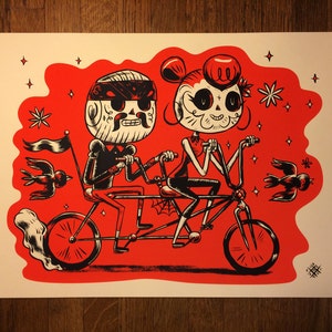 Limited Day of the Dead Bike Print CALAVERAS poster by Robot Soda image 3