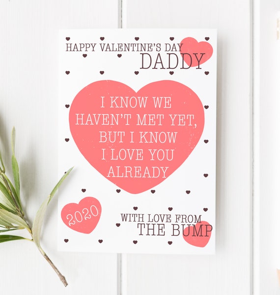 Happy Valentines Day Daddy Valentine's Day Card To Daddy From The Bump. Daddy To | Etsy Denmark