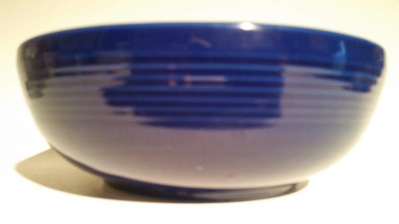 Gibson Cobalt Blue 9 Serving Salad Bowl Groove Design