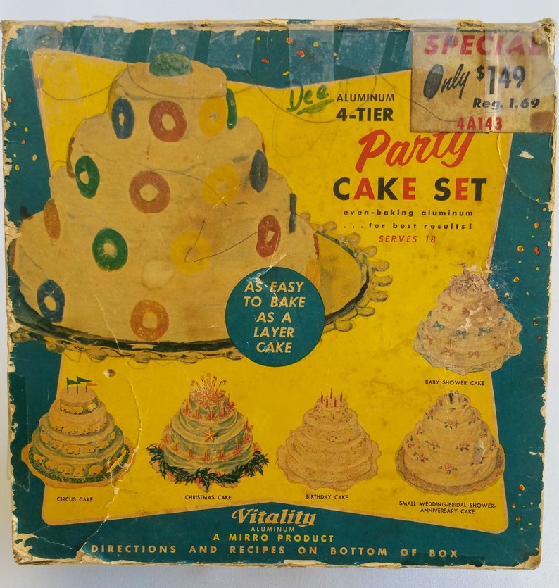 Vintage Vitality Aluminum Party Cake Pan Set Etsy