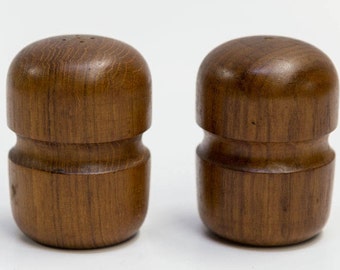 Mid Century Modern Teak Wood Salt & Pepper Shakers