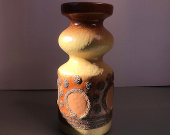 Mid Century Fat Lava Vase by VEB Haldensleben no 3077