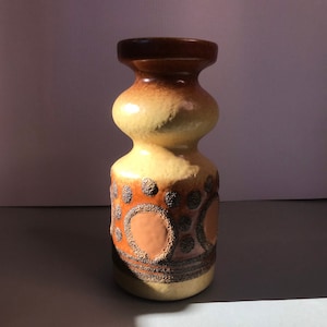 Mid Century Fat Lava Vase by VEB Haldensleben no 3077