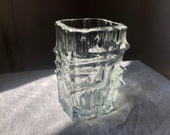Vintage Vladislav Urban Mid-Century Brutalist Glass Vase