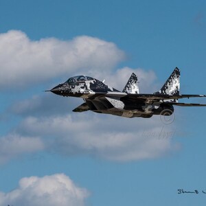 MiG-29 Russian Fighter Jet with Digital Paint Scheme Metal Print
