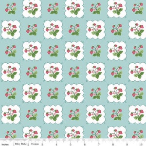 Summer floral and strawberries fabric, Summer Picnic, Riley Blake Designs