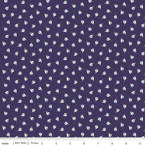 Small Sailboats fabric, Set Sail America, Riley Blake Designs