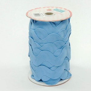 Cinta de rizo azul gigante, Riley Blake Designs, cinta de rizo azul mediana de 1,5 pulgadas