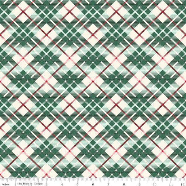 Christmas Plaid Fabric, Tartan Plaid Christmas fabric, Riley Blake Designs