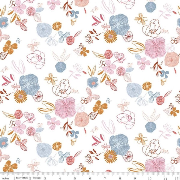 Floral Print Fabric, Heartsong fabric, Riley Blake Designs