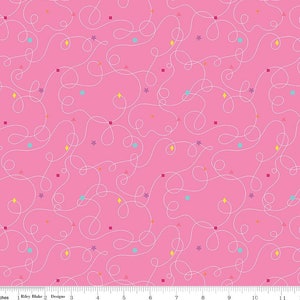 Pink Effervescence Squiggles fabric, Riley Blake Designs fabric, pink print fabric