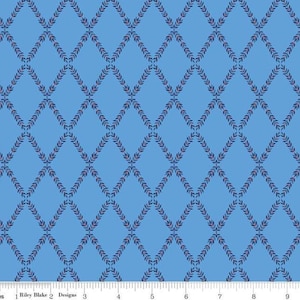 Lattice Pattern Blue Fabric, Riley Blake fabric, Harry & Alice collection