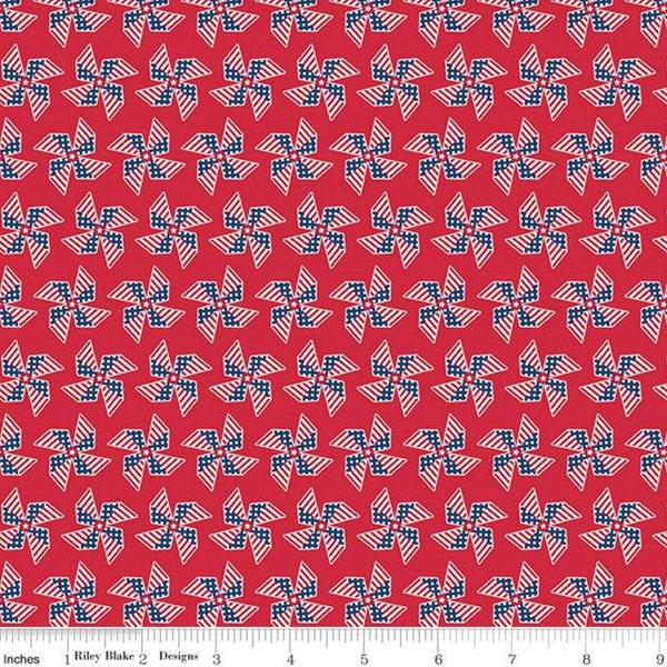 Patriotic Pinwheels Fabric, Land of Liberty, Riley Blake fabric